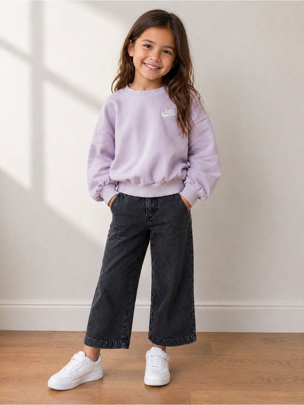 Nike Pale Pink Cropped Crew Sweatshirt